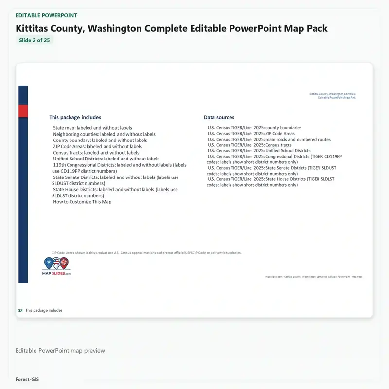 Kittitas County, Washington Editable Map Pack - Image 3