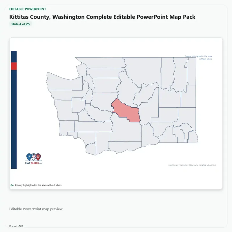 Kittitas County, Washington Editable Map Pack - Image 4