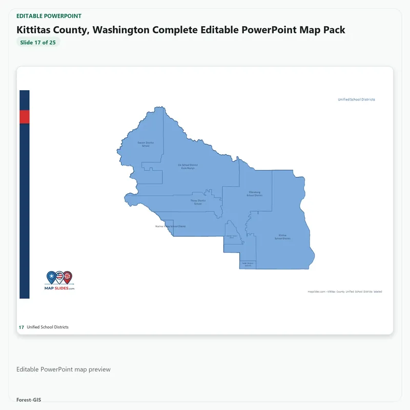 Kittitas County, Washington Editable Map Pack - Image 5
