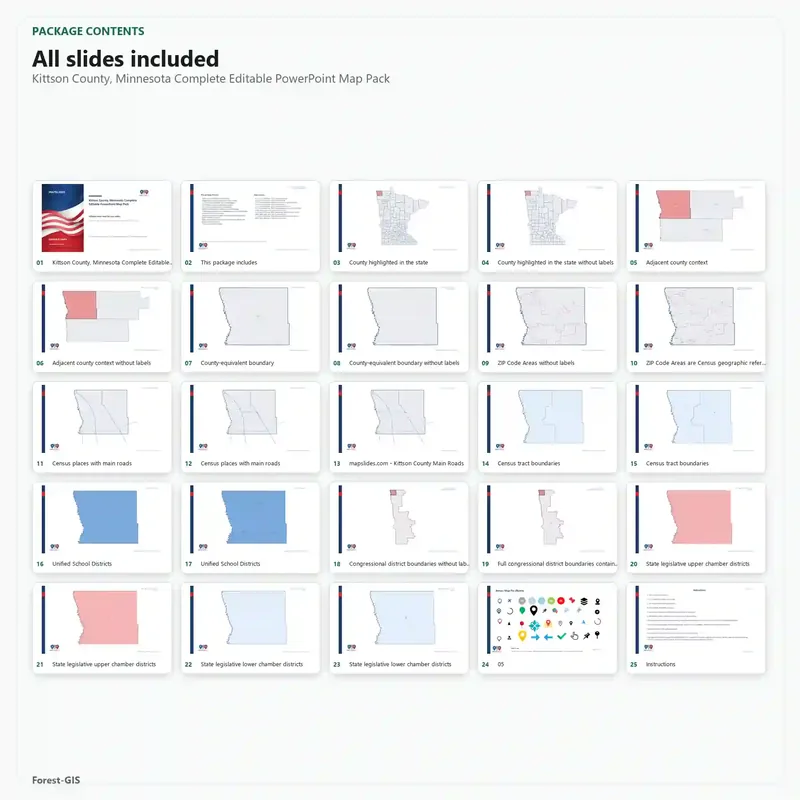 Kittson County, Minnesota Editable Map Pack - Image 2