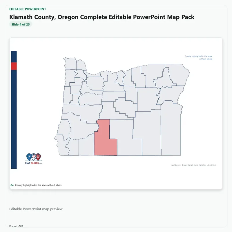 Klamath County, Oregon Editable Map Pack - Image 4