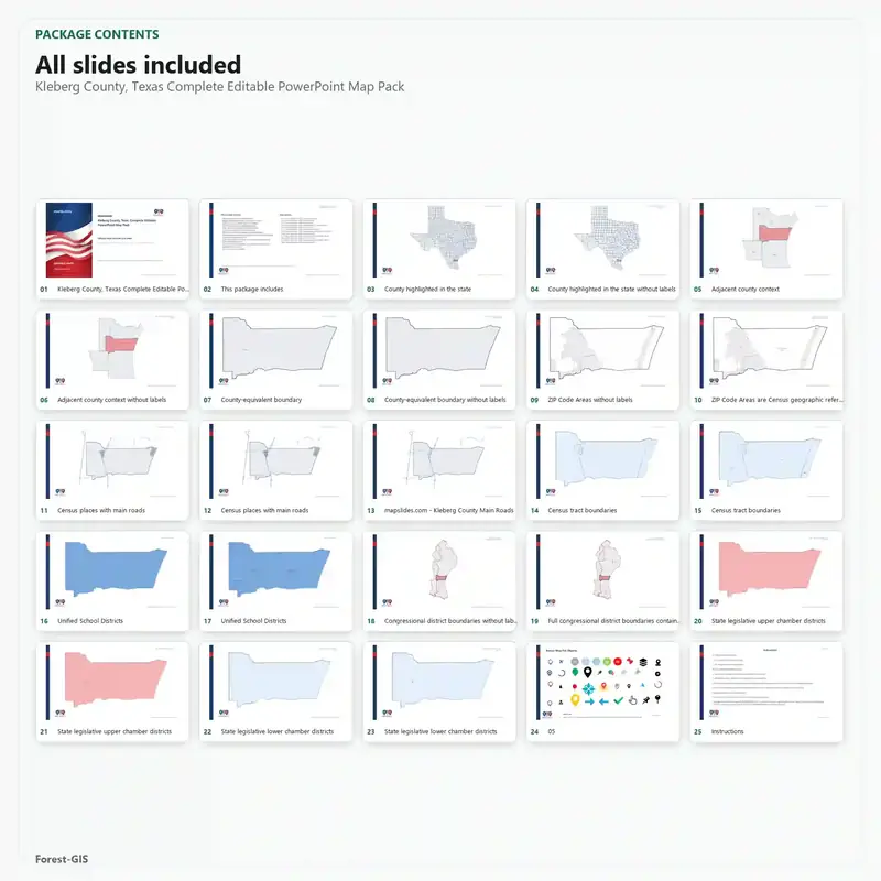 Kleberg County, Texas Editable Map Pack - Image 2