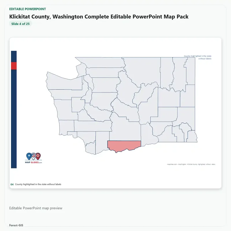 Klickitat County, Washington Editable Map Pack - Image 4