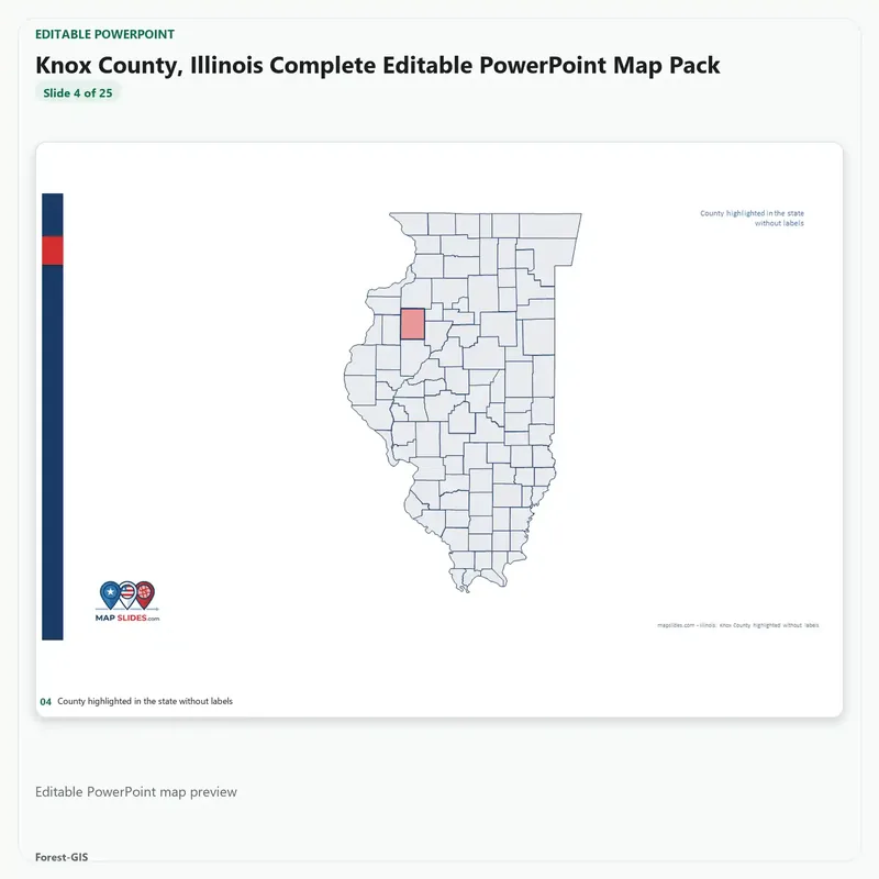 Knox County, Illinois Editable Map Pack - Image 4