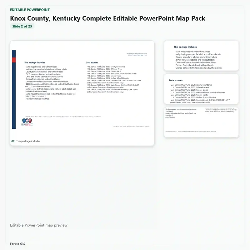 Knox County, Kentucky Editable Map Pack - Image 3