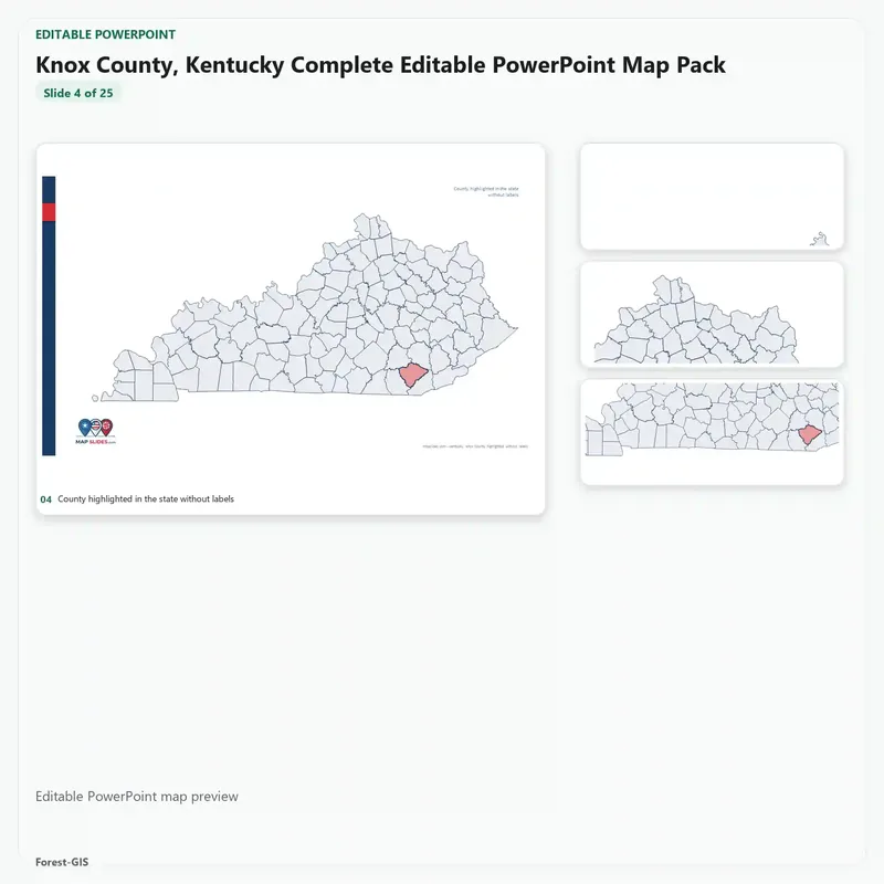 Knox County, Kentucky Editable Map Pack - Image 4