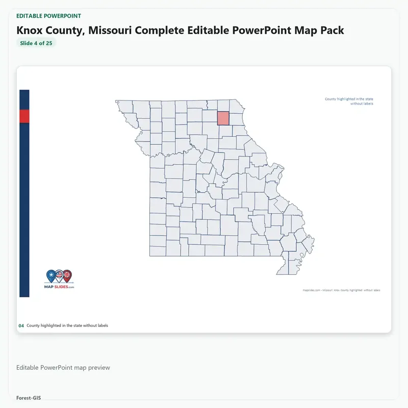 Knox County, Missouri Editable Map Pack - Image 4