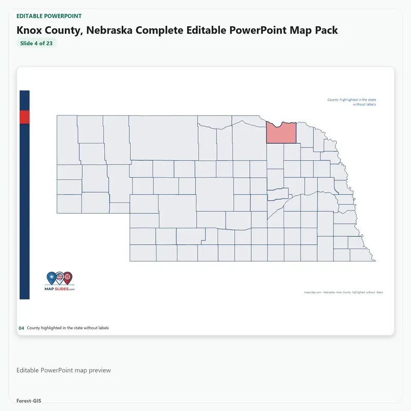 Knox County, Nebraska Editable Map Pack - Image 4