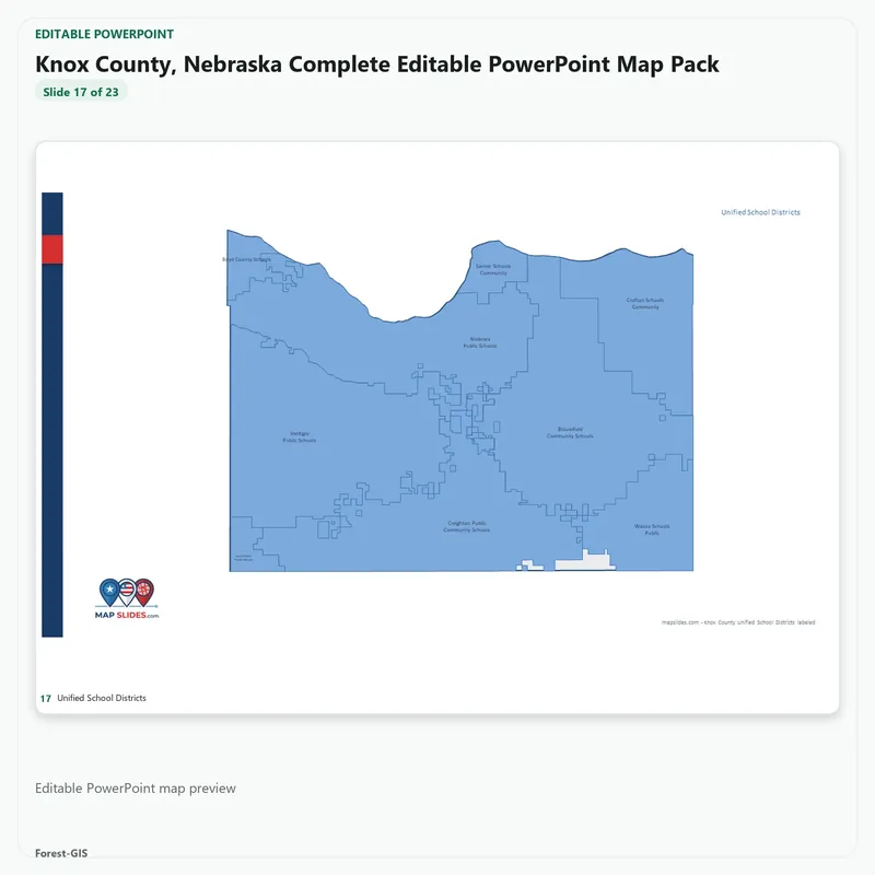 Knox County, Nebraska Editable Map Pack - Image 5