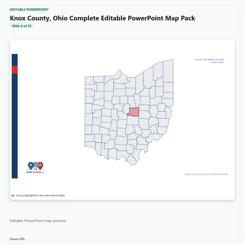 Knox County, Ohio Editable Map Pack - Image 4
