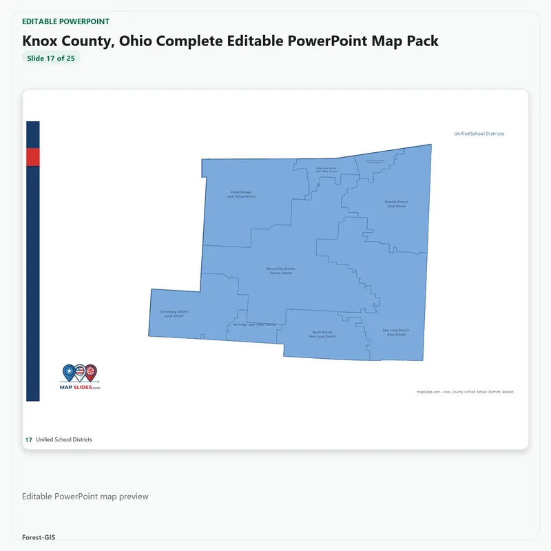 Knox County, Ohio Editable Map Pack - Image 5