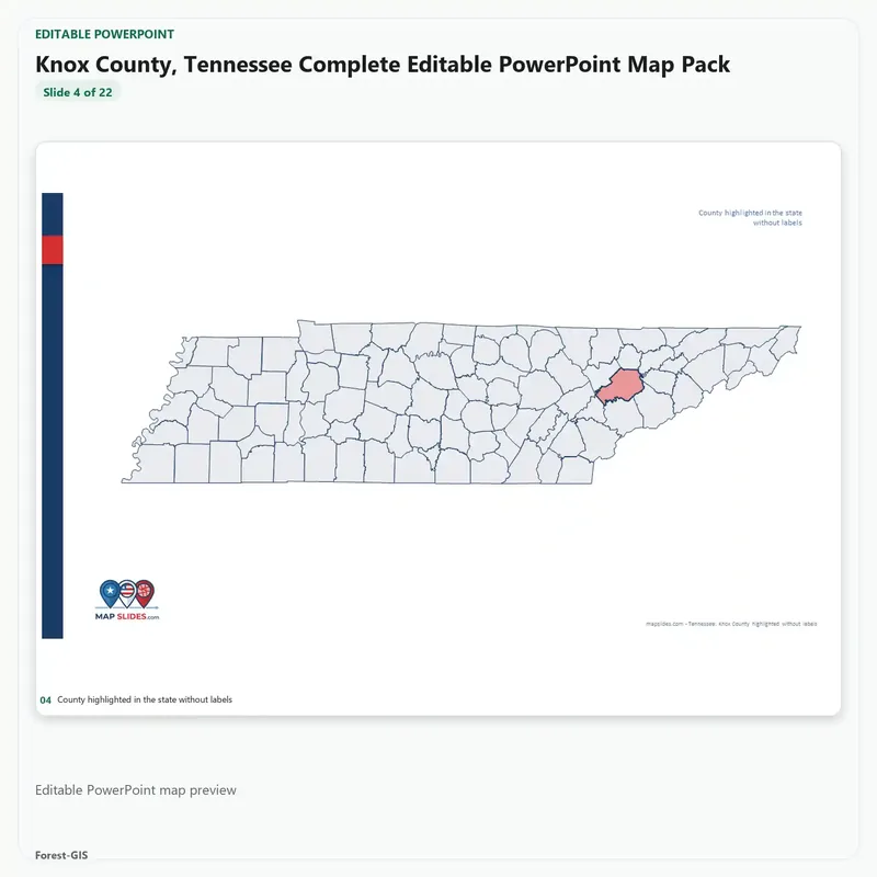 Knox County, Tennessee Editable Map Pack - Image 4