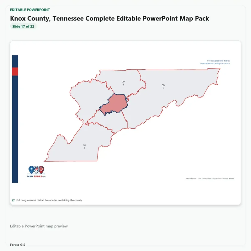 Knox County, Tennessee Editable Map Pack - Image 5