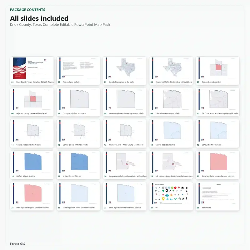 Knox County, Texas Editable Map Pack - Image 2