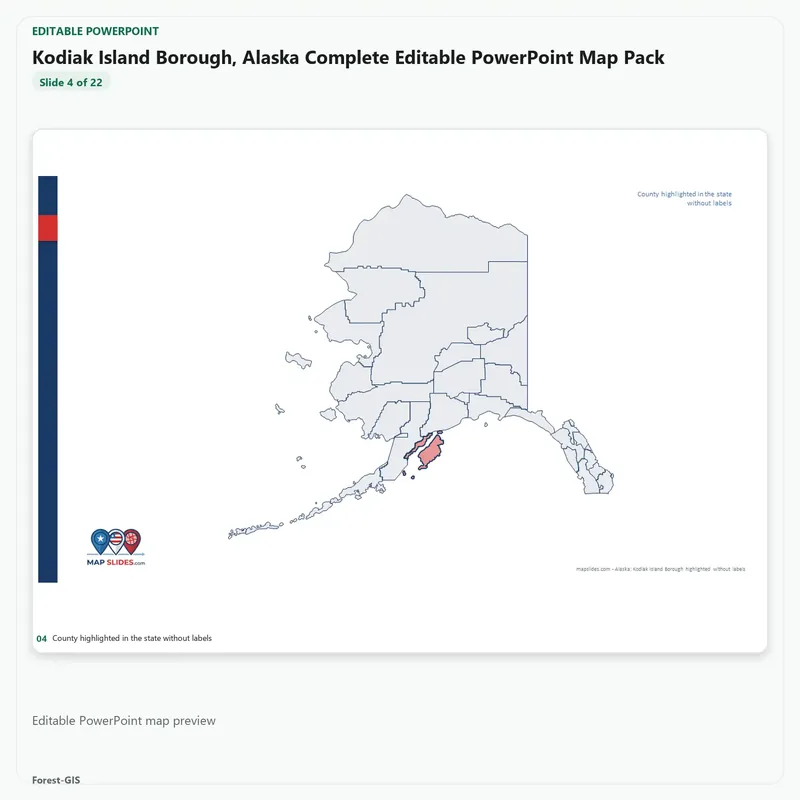 Kodiak Island Borough, Alaska Editable Map Pack - Image 4