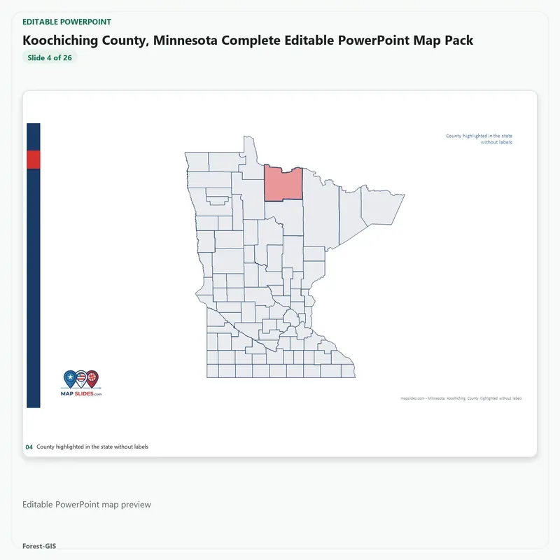 Koochiching County, Minnesota Editable Map Pack - Image 4