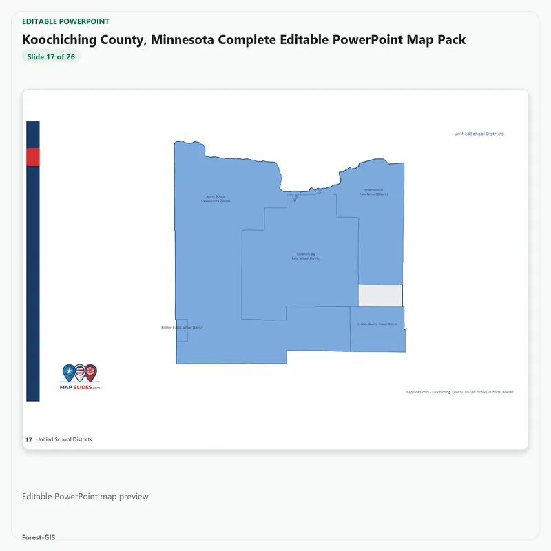 Koochiching County, Minnesota Editable Map Pack - Image 5
