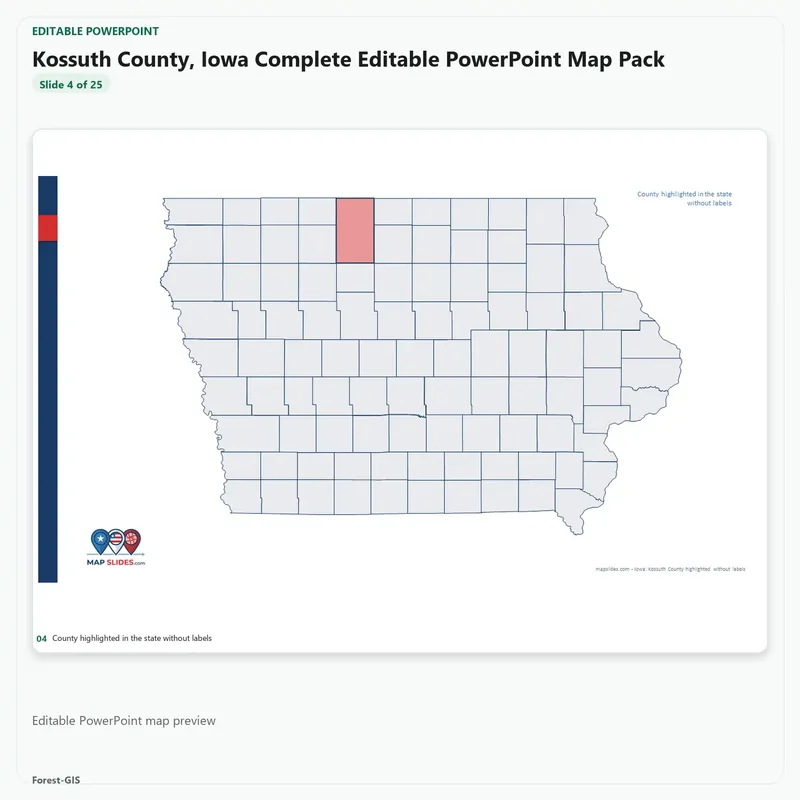 Kossuth County, Iowa Editable Map Pack - Image 4