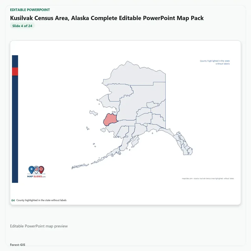 Kusilvak Census Area, Alaska Editable Map Pack - Image 4