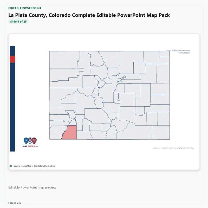 La Plata County, Colorado Editable Map Pack - Image 4