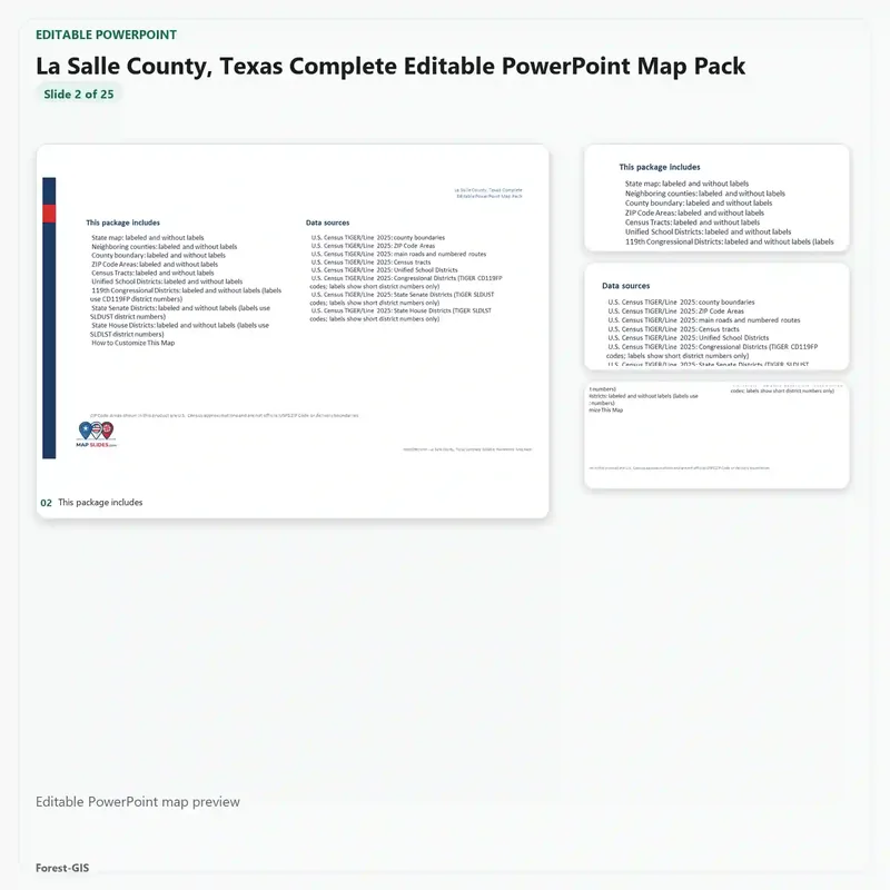 La Salle County, Texas Editable Map Pack - Image 3