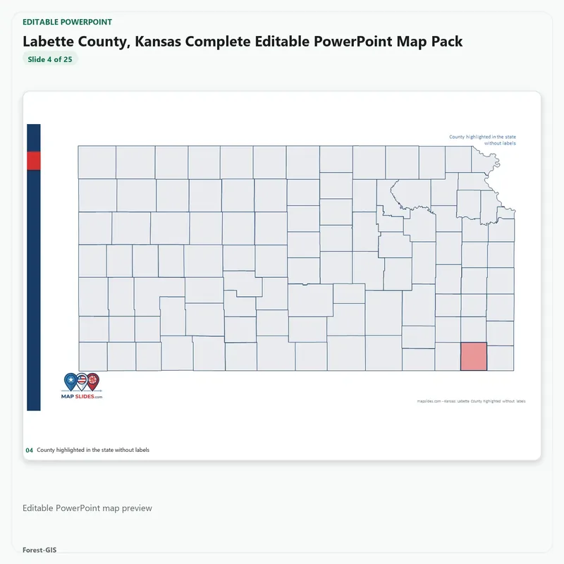 Labette County, Kansas Editable Map Pack - Image 4