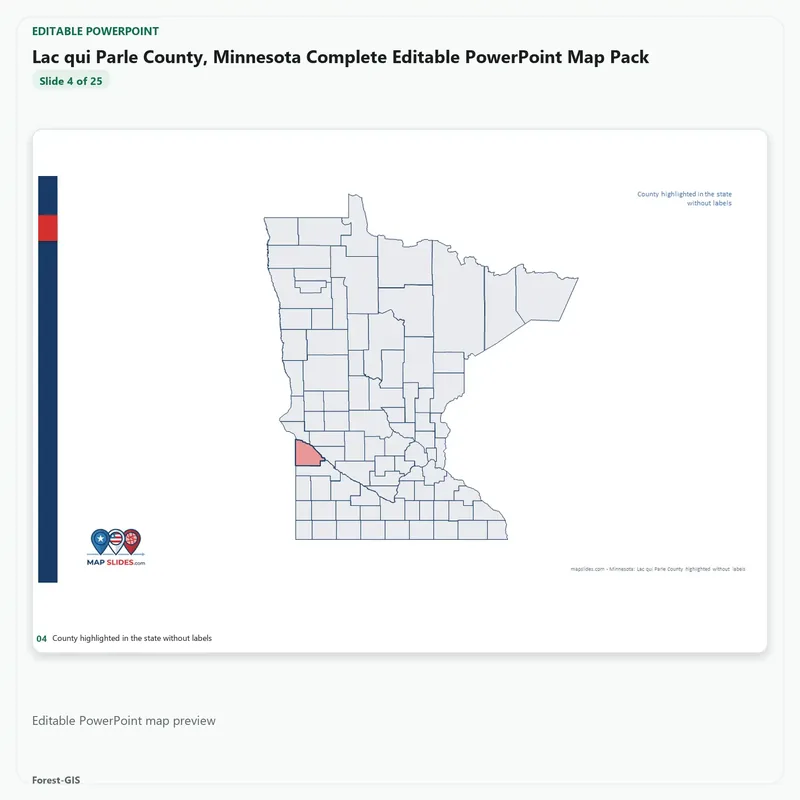 Lac qui Parle County, Minnesota Editable Map Pack - Image 4