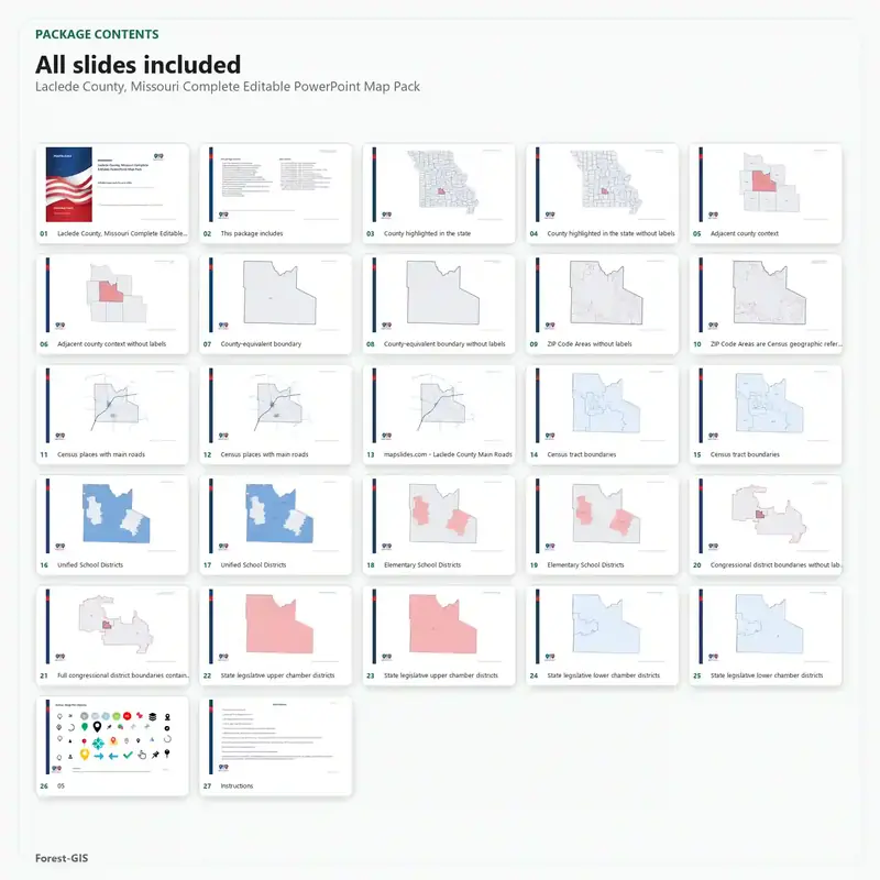 Laclede County, Missouri Editable Map Pack - Image 2
