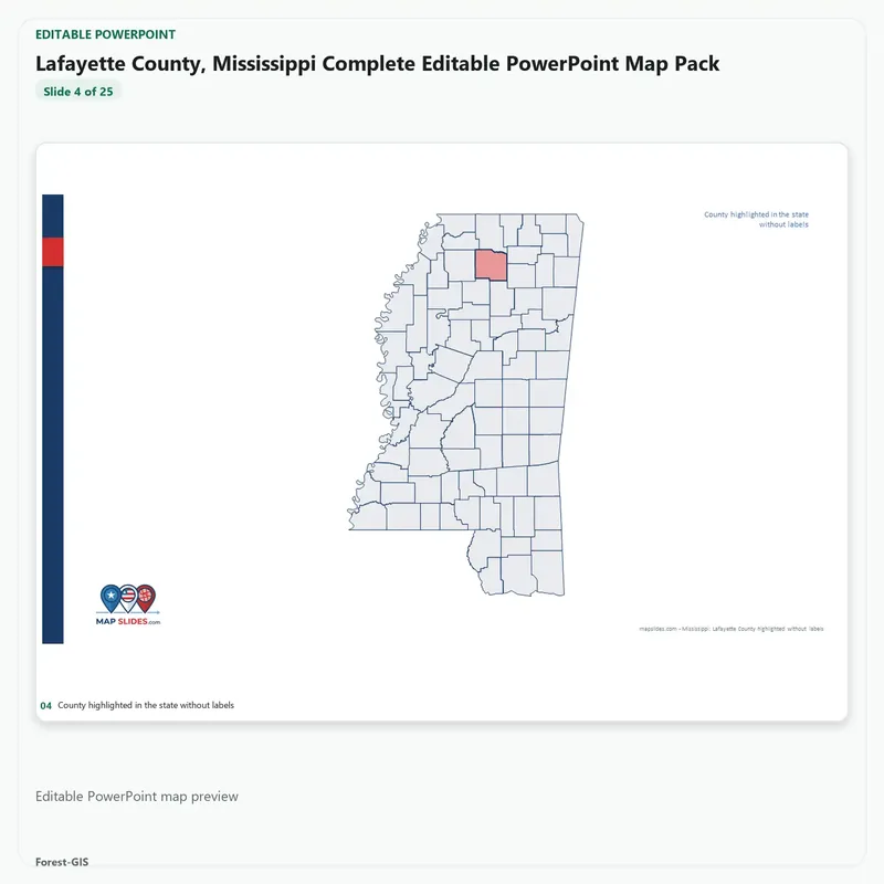 Lafayette County, Mississippi Editable Map Pack - Image 4