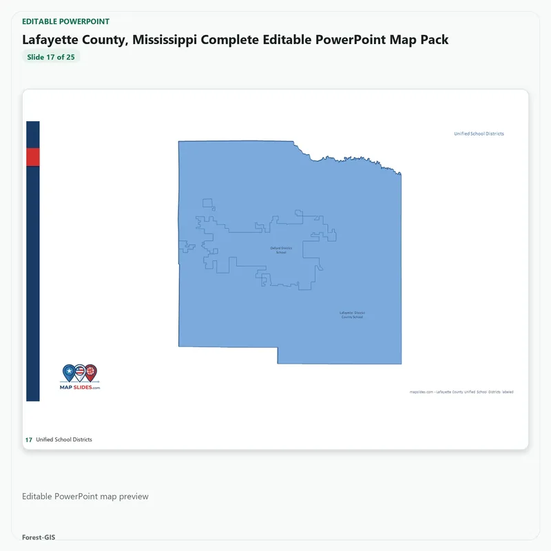 Lafayette County, Mississippi Editable Map Pack - Image 5