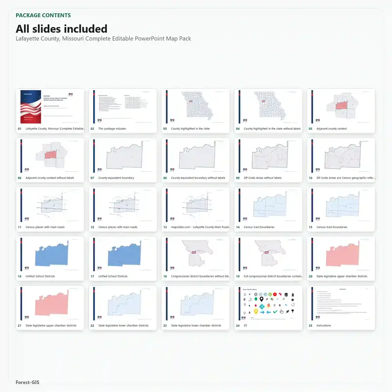 Lafayette County, Missouri Editable Map Pack - Image 2