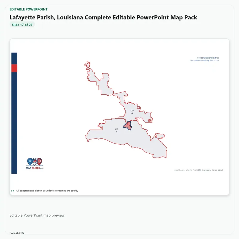 Lafayette Parish, Louisiana Editable Map Pack - Image 5