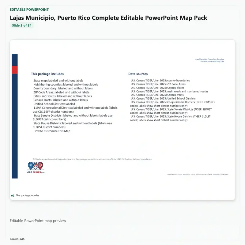 Lajas Municipio, Puerto Rico Editable Map Pack - Image 3