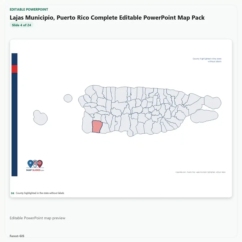 Lajas Municipio, Puerto Rico Editable Map Pack - Image 4