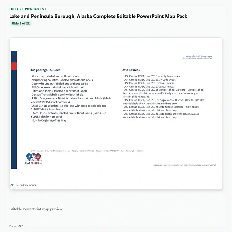 Lake and Peninsula Borough, Alaska Editable Map Pack - Image 3