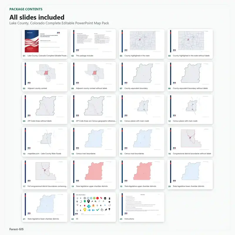 Lake County, Colorado Editable Map Pack - Image 2