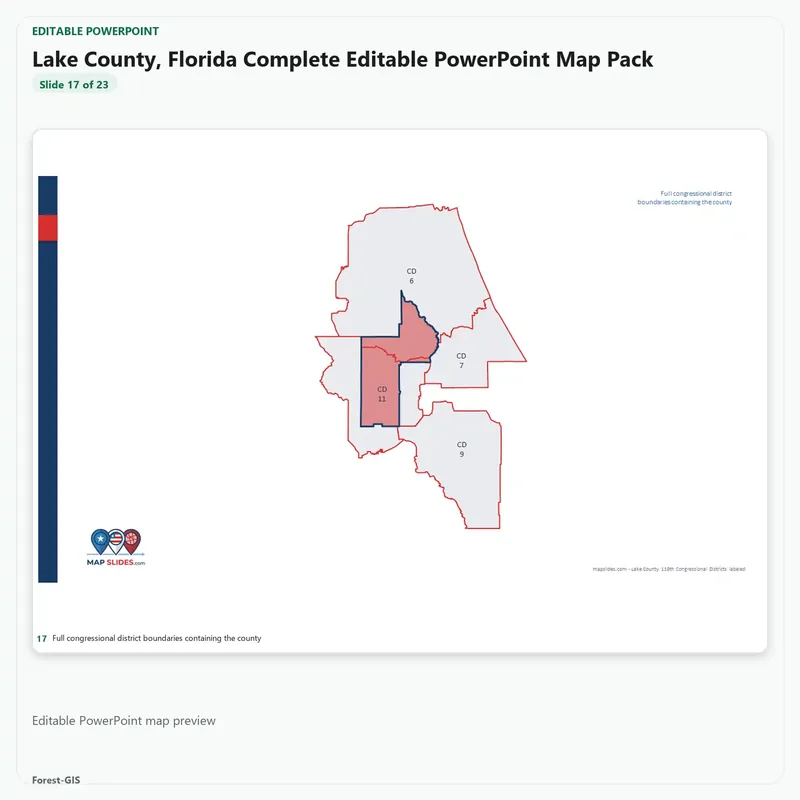 Lake County, Florida Editable Map Pack - Image 5