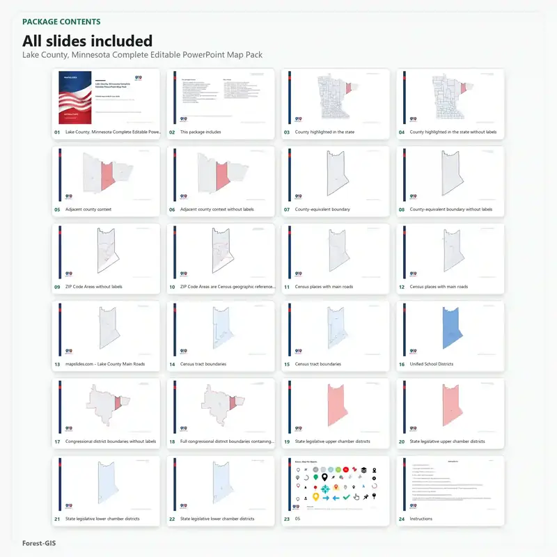 Lake County, Minnesota Editable Map Pack - Image 2