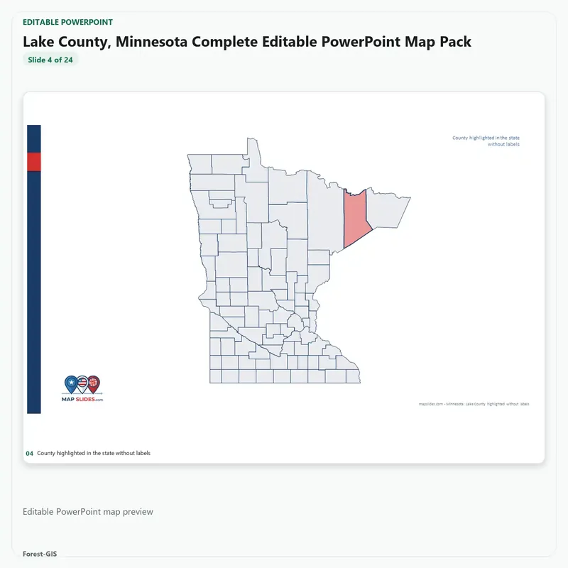 Lake County, Minnesota Editable Map Pack - Image 4