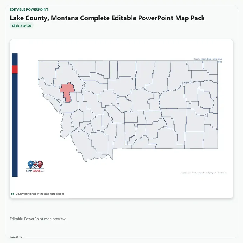 Lake County, Montana Editable Map Pack - Image 4