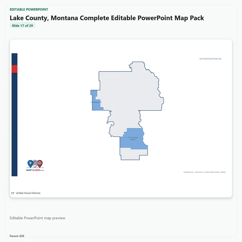 Lake County, Montana Editable Map Pack - Image 5