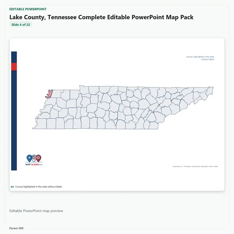 Lake County, Tennessee Editable Map Pack - Image 4