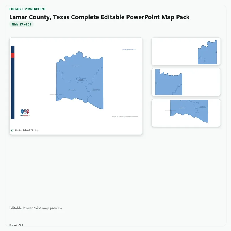Lamar County, Texas Editable Map Pack - Image 5