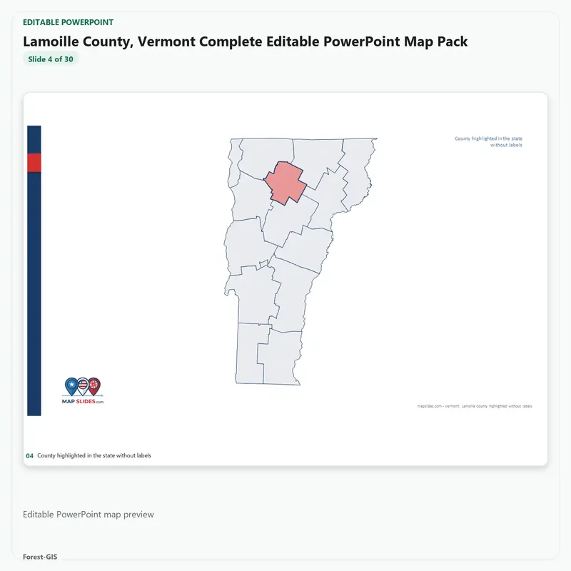 Lamoille County, Vermont Editable Map Pack - Image 4