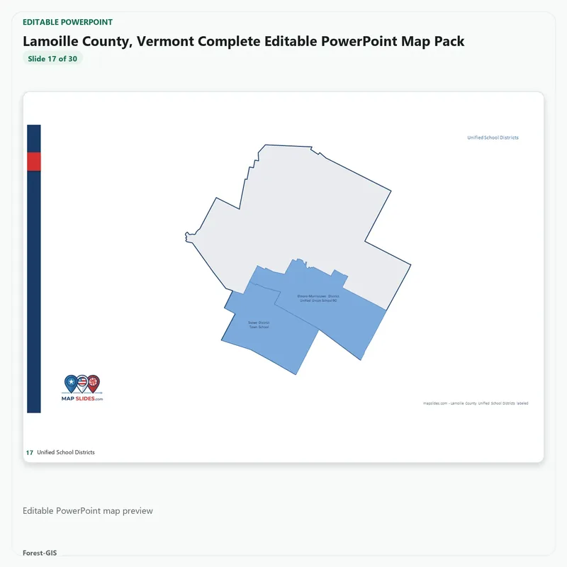 Lamoille County, Vermont Editable Map Pack - Image 5