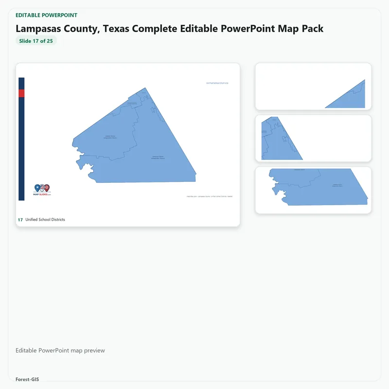 Lampasas County, Texas Editable Map Pack - Image 5