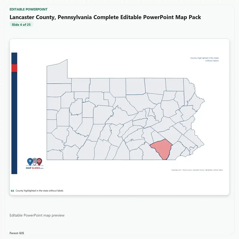 Lancaster County, Pennsylvania Editable Map Pack - Image 4