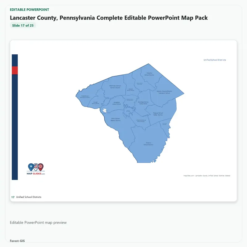 Lancaster County, Pennsylvania Editable Map Pack - Image 5