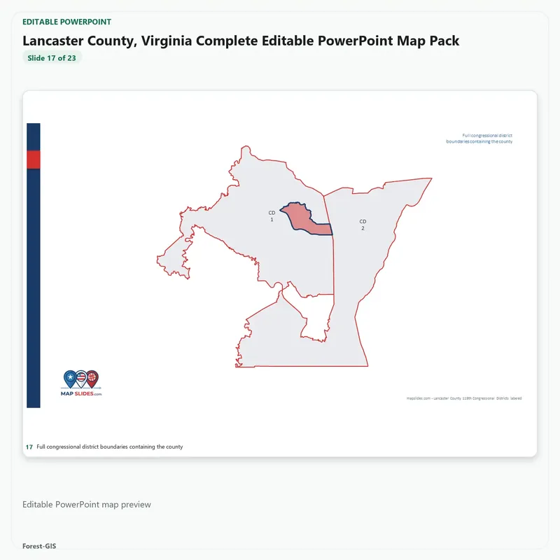 Lancaster County, Virginia Editable Map Pack - Image 5
