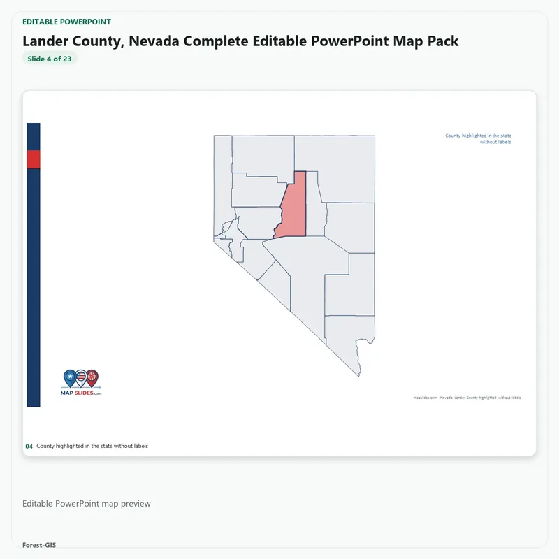 Lander County, Nevada Editable Map Pack - Image 4